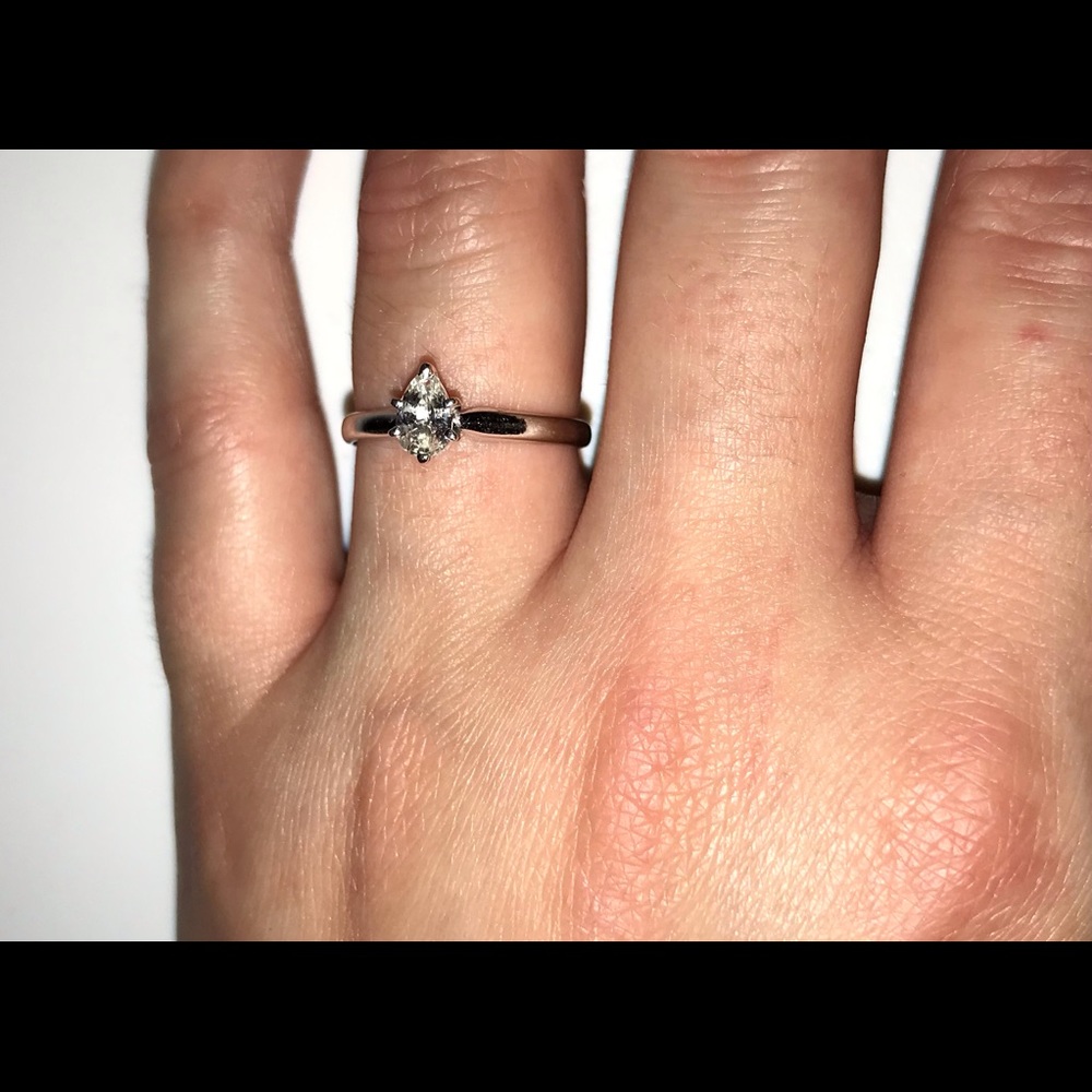Shane Co. Solitaire 14K White Gold Engagement Ring